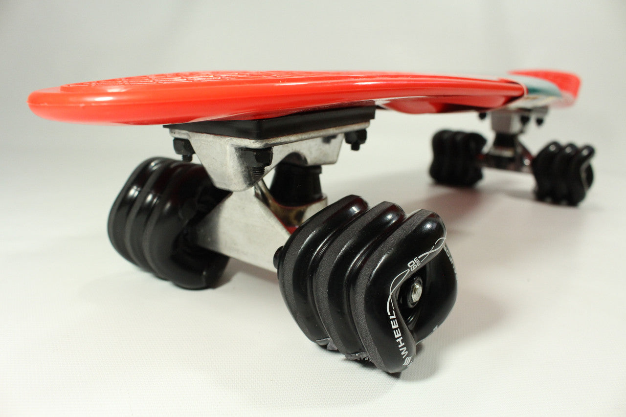 Polyboard 22" Red Skateboard with 60mm Shark Wheels