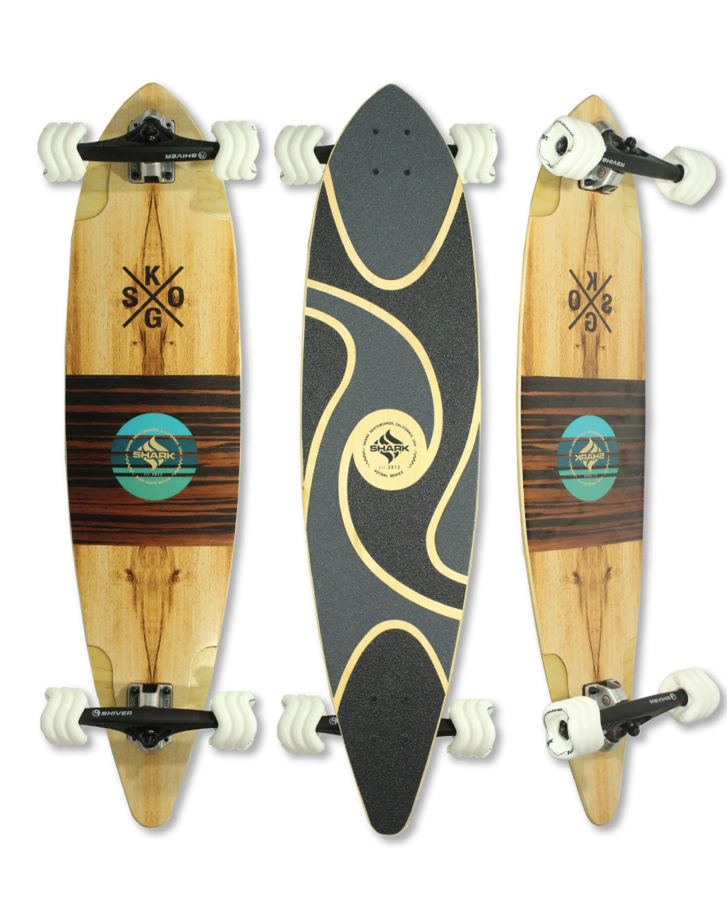 Pintail Skogger (PinSkog) Longboard with White Wheels