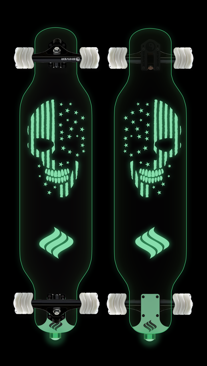 CLEAR Skull Longboard