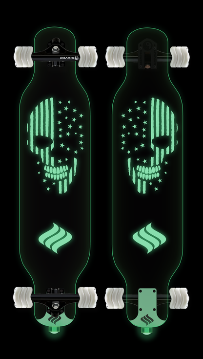 CLEAR Skull Longboard