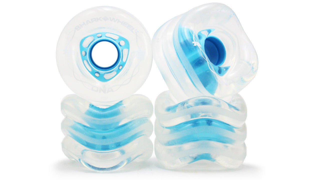 Shark Wheel 72MM, 78A DNA Clear with Blue Hub DNA