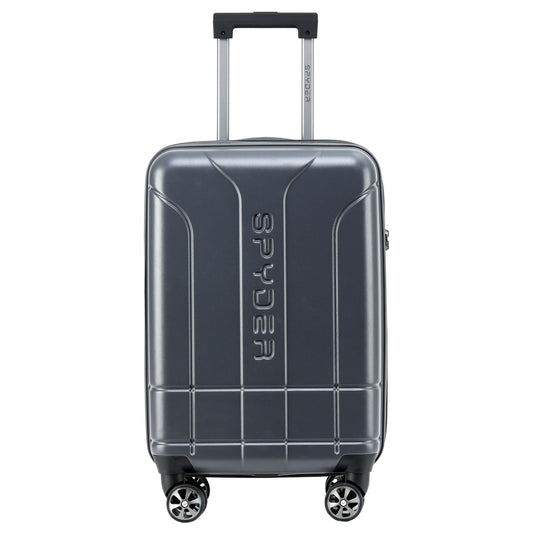 Gray Spyder Carve 20 Inch Expandable Hardside Upright Suitcase with 360°  Shark Wheels, TSA Approved Lock