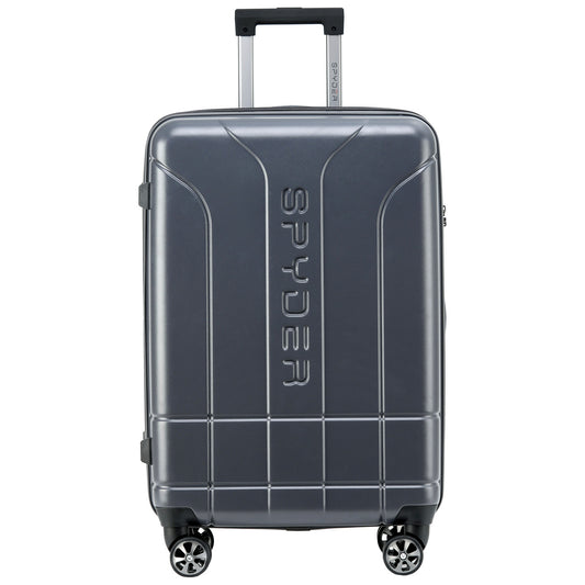 Gray Spyder Carve 25 Inch Expandable Hardside Upright Suitcase with 360°  Shark Wheels, TSA Approved Lock
