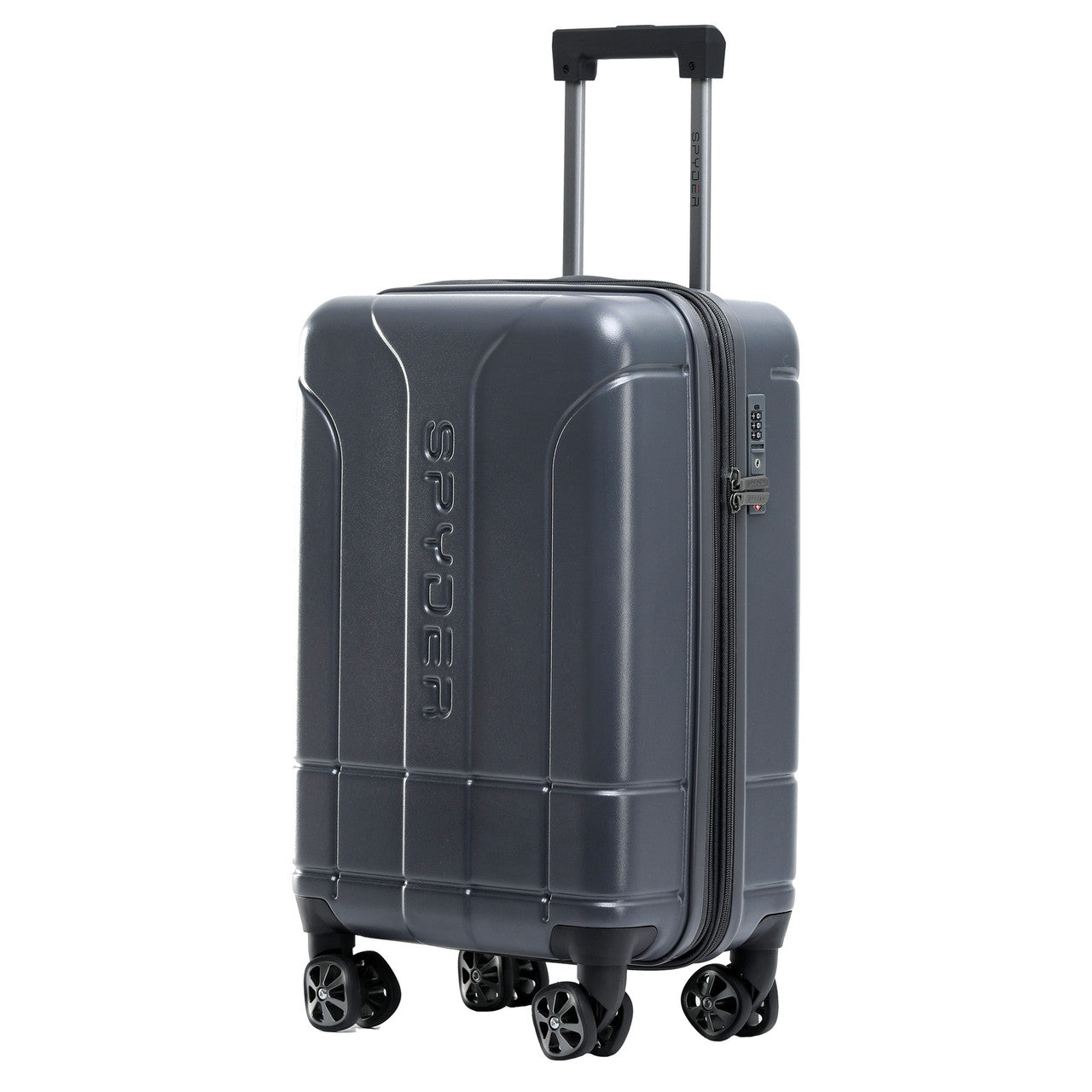 Gray Spyder Carve 20 Inch Expandable Hardside Upright Suitcase with 360°  Shark Wheels, TSA Approved Lock