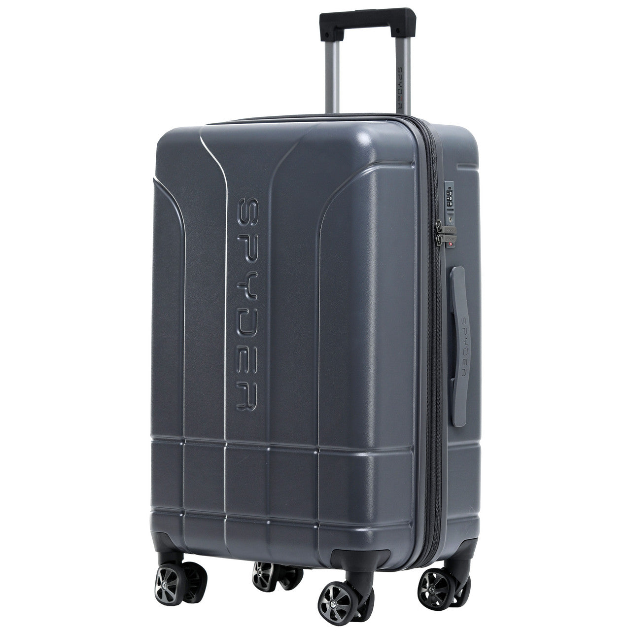 Gray Spyder Carve 25 Inch Expandable Hardside Upright Suitcase with 360°  Shark Wheels, TSA Approved Lock