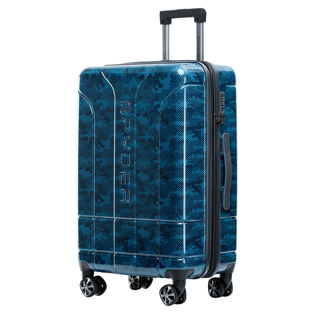 Blue Spyder Matrix 25 Inch Expandable Hardside Upright Suitcase with 360°  Shark Wheels, TSA Approved Lock