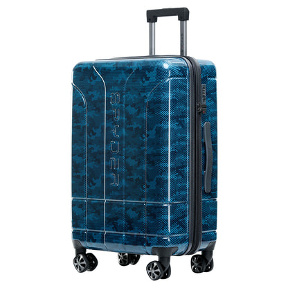 Blue Spyder Matrix 25 Inch Expandable Hardside Upright Suitcase with 360°  Shark Wheels, TSA Approved Lock