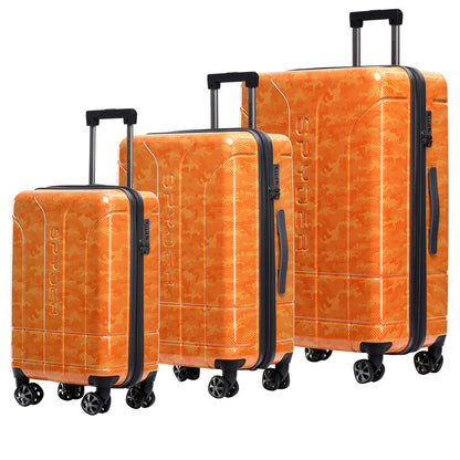 Orange Spyder Matrix 3 Piece Set Expandable Hardside Upright Suitcase with 360°  Shark  Wheels, TSA Approved Lock,