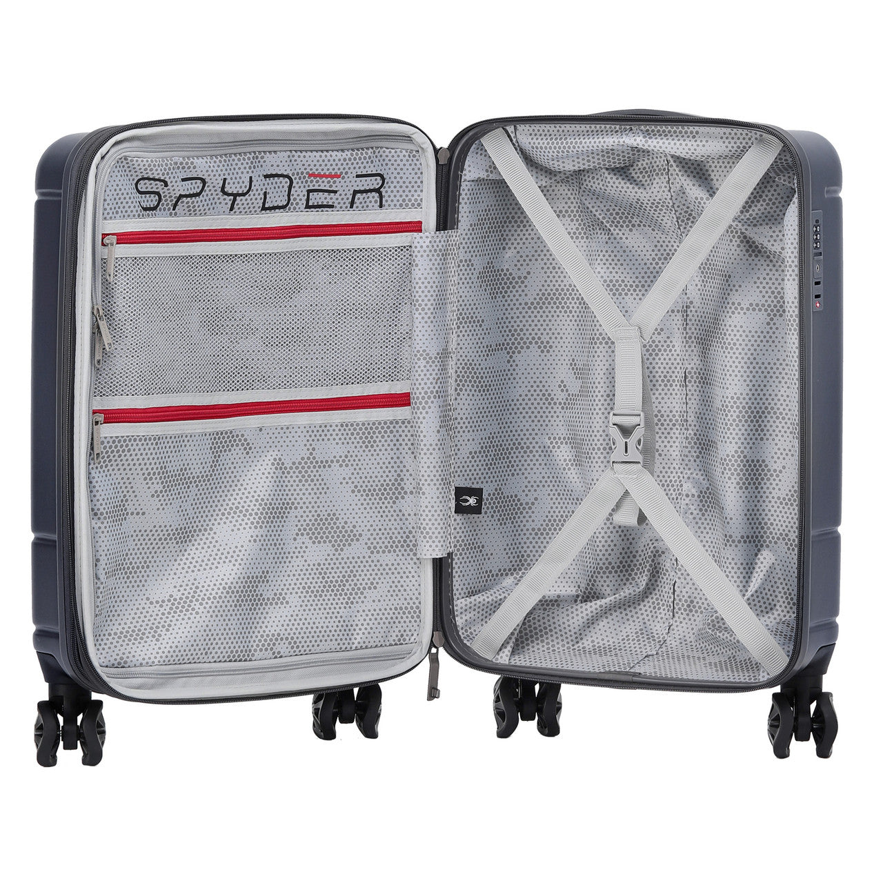 Gray Spyder Carve 20 Inch Expandable Hardside Upright Suitcase with 360°  Shark Wheels, TSA Approved Lock