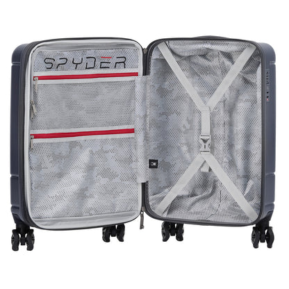 Gray Spyder Carve 20 Inch Expandable Hardside Upright Suitcase with 360°  Shark Wheels, TSA Approved Lock