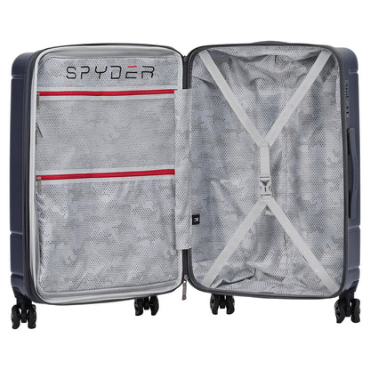 Gray Spyder Carve 25 Inch Expandable Hardside Upright Suitcase with 360°  Shark Wheels, TSA Approved Lock