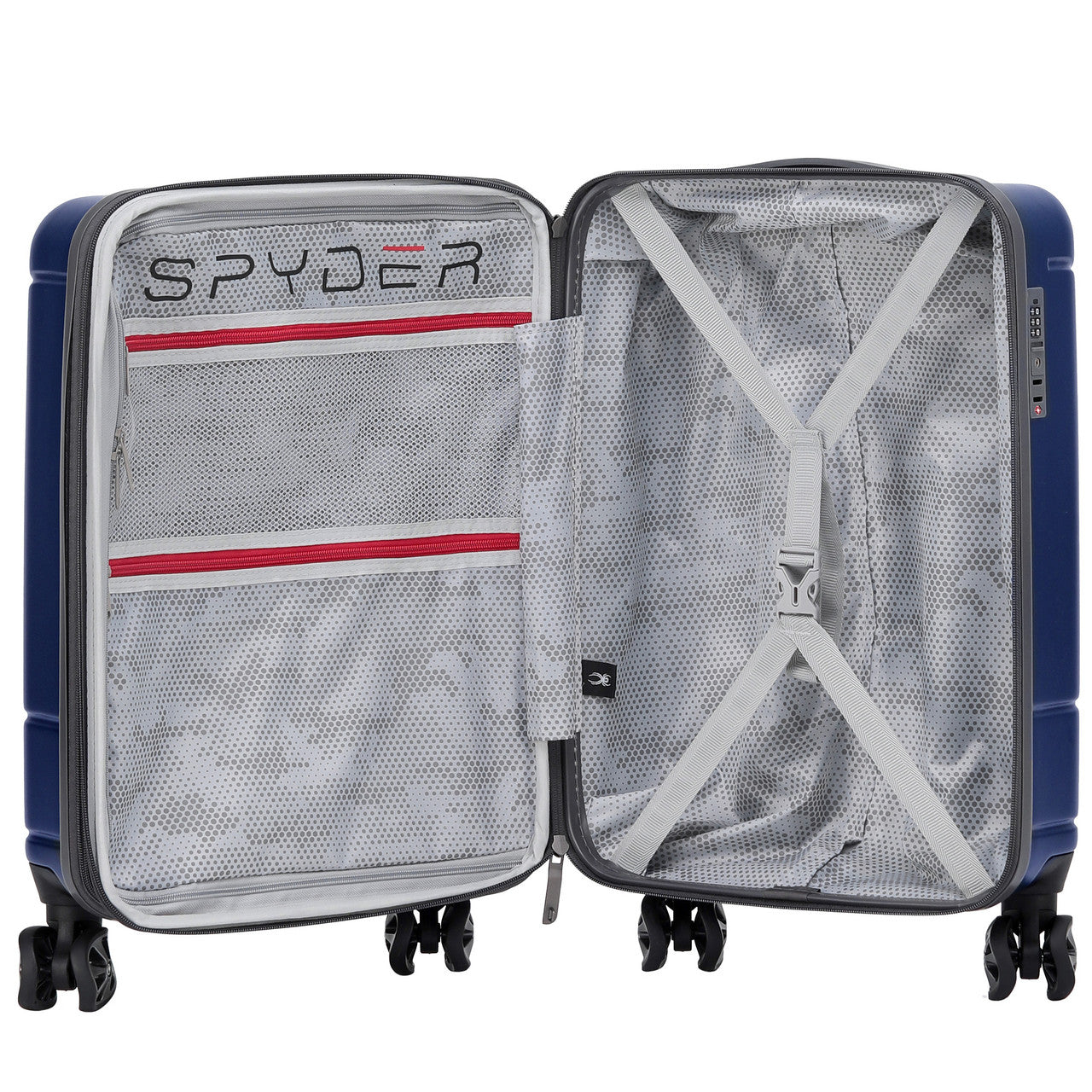 Navy Spyder Carve 20 Inch Expandable Hardside Upright Suitcase with 360°  Shark Wheels, TSA Approved Lock