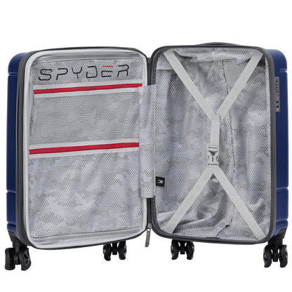 Navy Spyder Carve 20 Inch Expandable Hardside Upright Suitcase with 360°  Shark Wheels, TSA Approved Lock