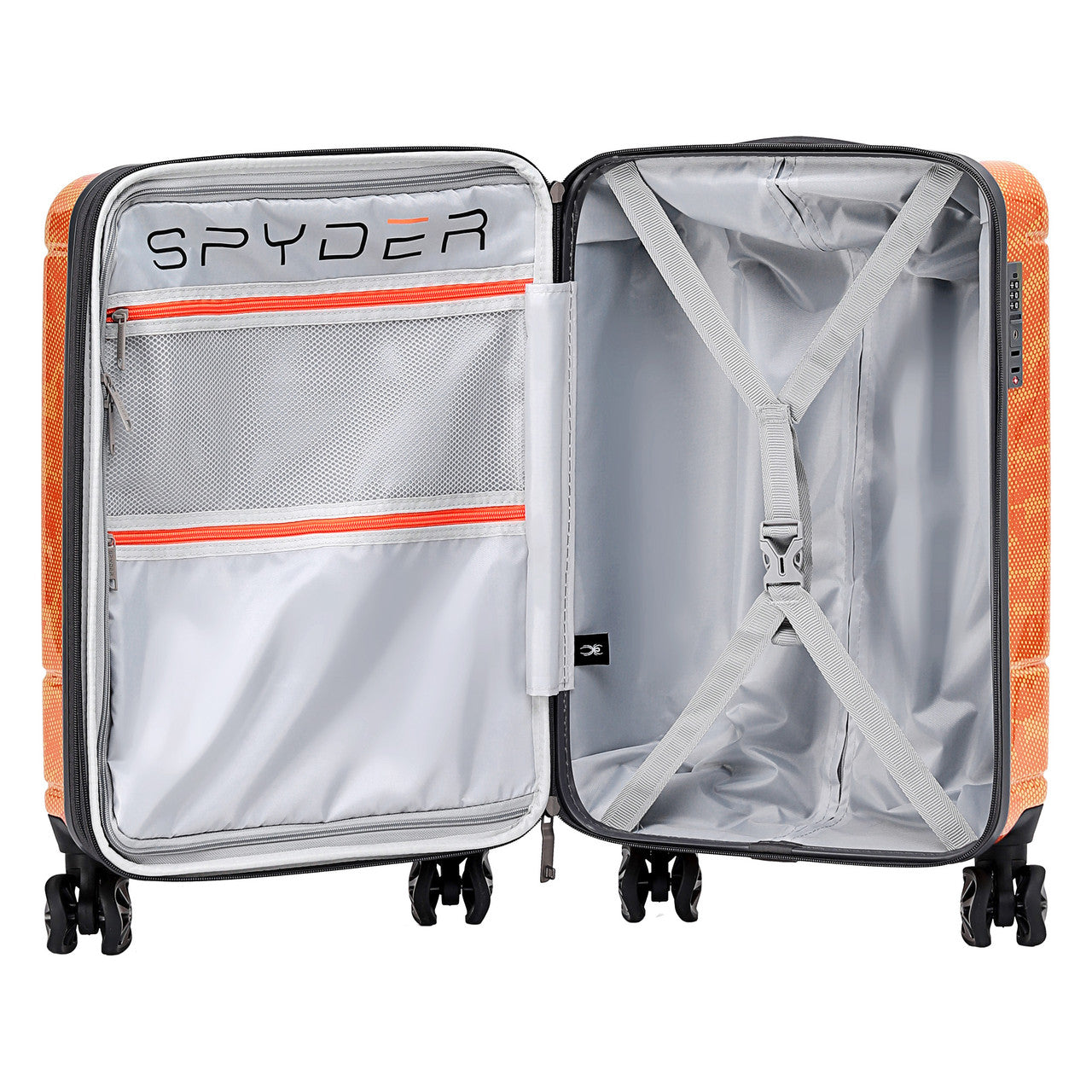Orange Spyder Matrix 20 Inch Expandable Hardside Upright Suitcase with 360°  Shark Wheels, TSA Approved Lock