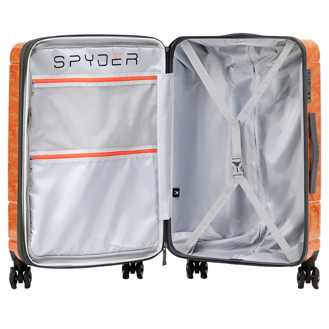 Orange Spyder Matrix 29 Inch Expandable Hardside Upright Suitcase with 360°  Shark Wheels, TSA Approved Lock