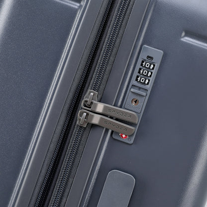Gray Spyder Carve 25 Inch Expandable Hardside Upright Suitcase with 360°  Shark Wheels, TSA Approved Lock