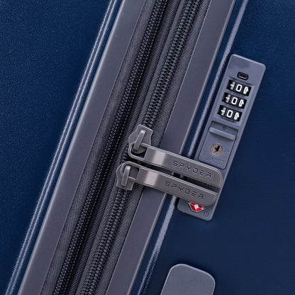 Navy Spyder Carve 3 Piece Set Expandable Hardside Upright Suitcase,  with 360°  Shark  Wheels, TSA Approved Lock,
