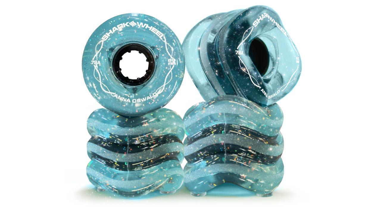 60mm, 78a Transparent Blue/Gray with Glitter - Team Rider, Signature Wheels Anna Oswald