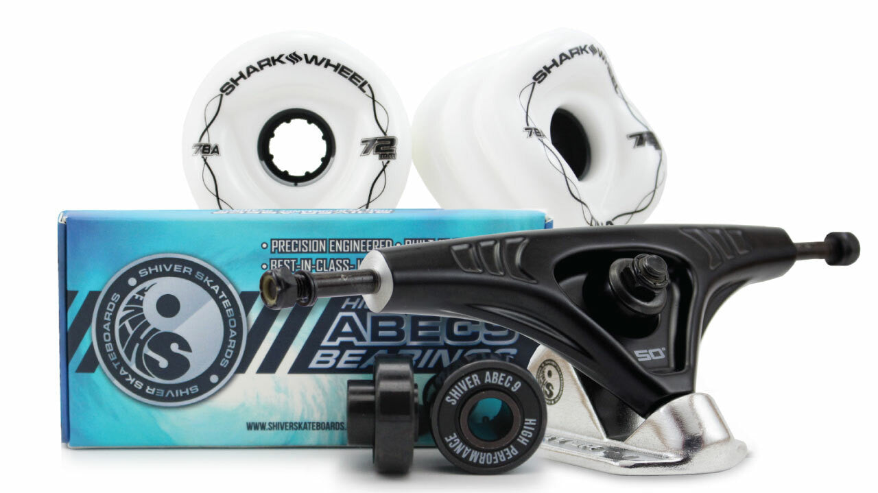 72mm Bundle - DNA Wheels, Abec 9 Bearings, 180mm Shiver Trucks