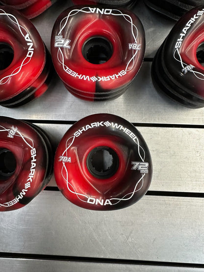 NEW Shark Wheel 72MM, 78a DNA - Red / Black Swirl
