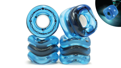 Shark Wheel 60mm, 78a Firefly - Transparent Blue with Blue Lights