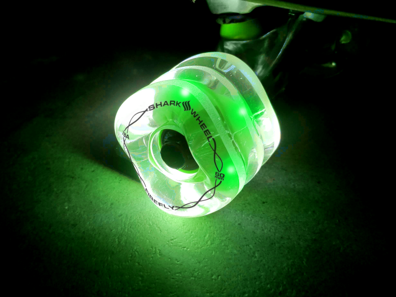 Shark Wheel 60mm, 78a Firefly - Clear with Blue, Red, Green, Yellow Lights