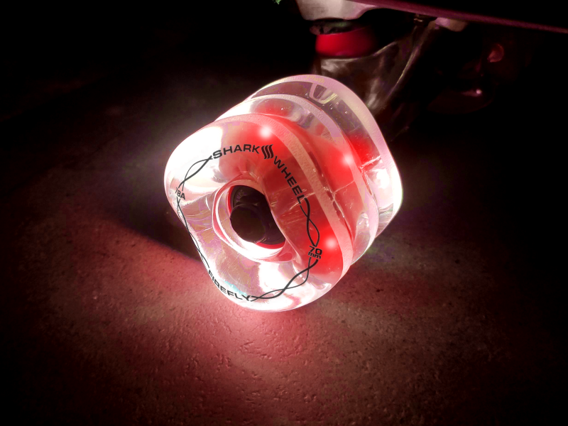 Shark Wheel 70mm, 78a Firefly - Clear with Blue, Red, Green, Yellow Lights