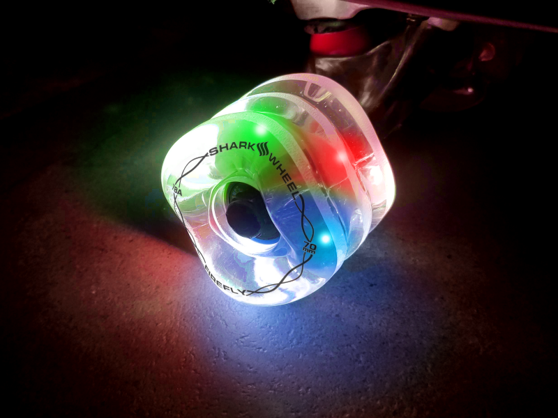 Shark Wheel 70mm, 78a Firefly - Clear with Multi-Color Lights
