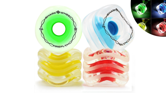 Shark Wheel 60mm, 78a Firefly - Clear with Blue, Red, Green, Yellow Lights