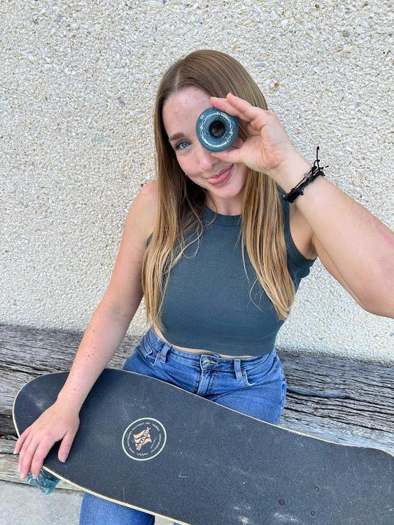 60mm, 78a Transparent Blue/Gray with Glitter - Team Rider, Signature Wheels Anna Oswald