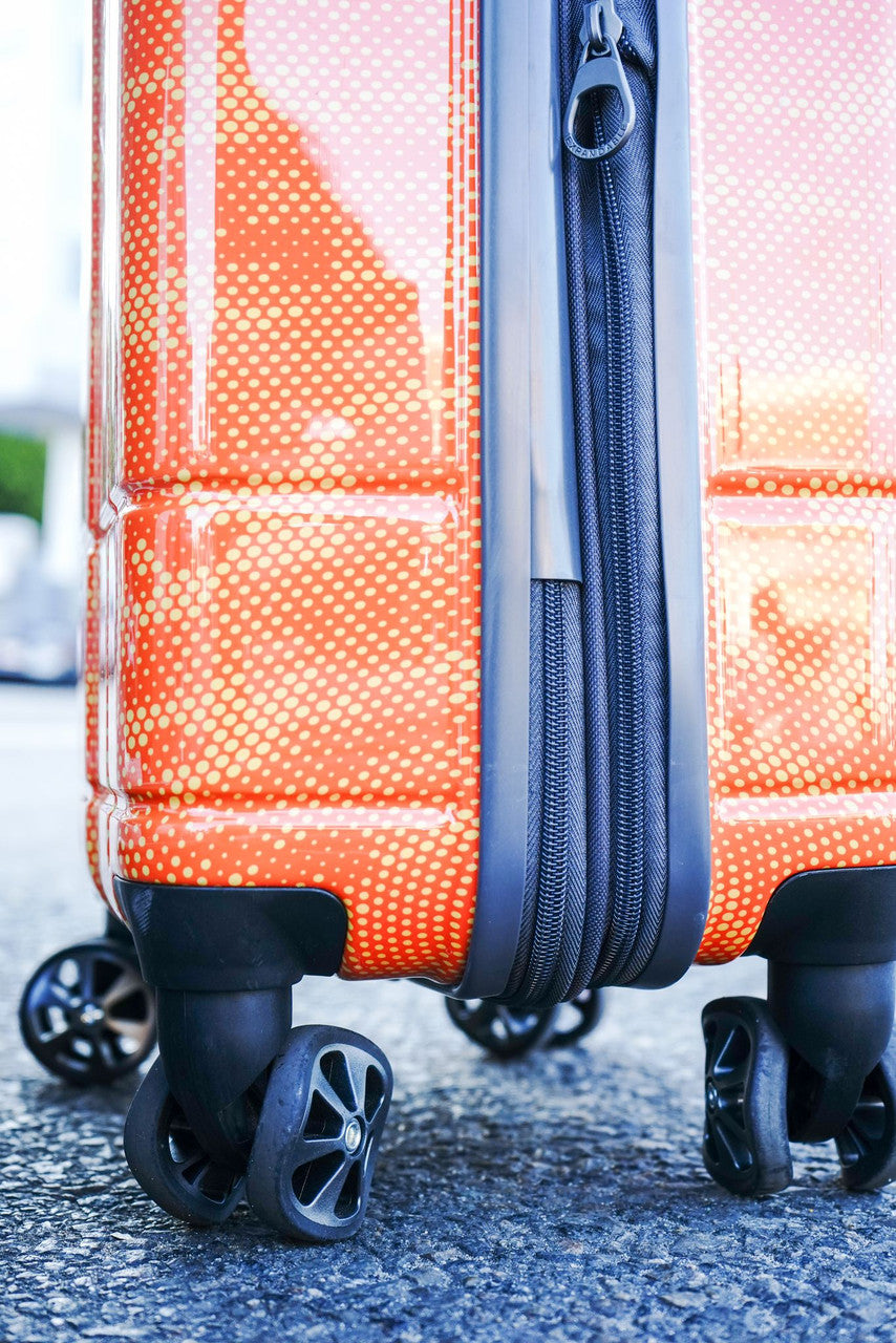 Orange Spyder Matrix 20 Inch Expandable Hardside Upright Suitcase with 360°  Shark Wheels, TSA Approved Lock