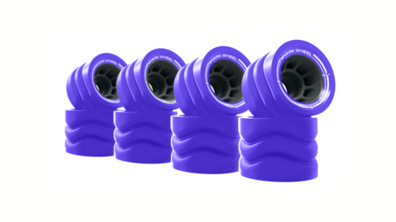 Shark Wheel 58MM, 86a Hybrid Quad Skate Wheels- Transparent Purple