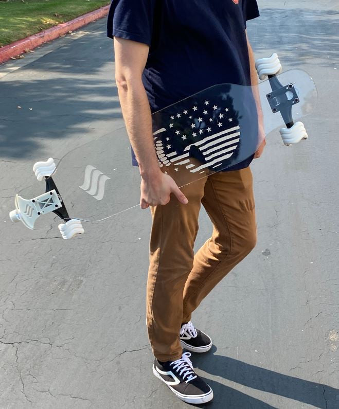 CLEAR Skull Longboard