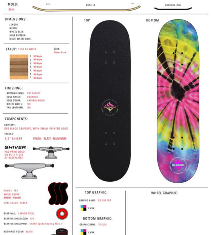 Tie Dye Street Skateboard Complete