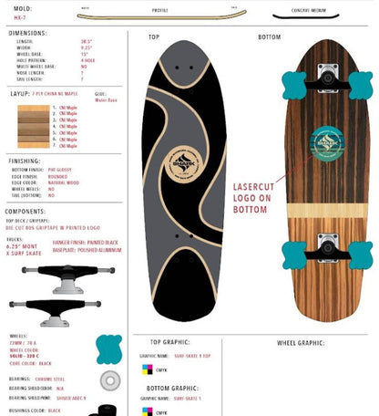 Carve Life Surfskate Skateboard Specs